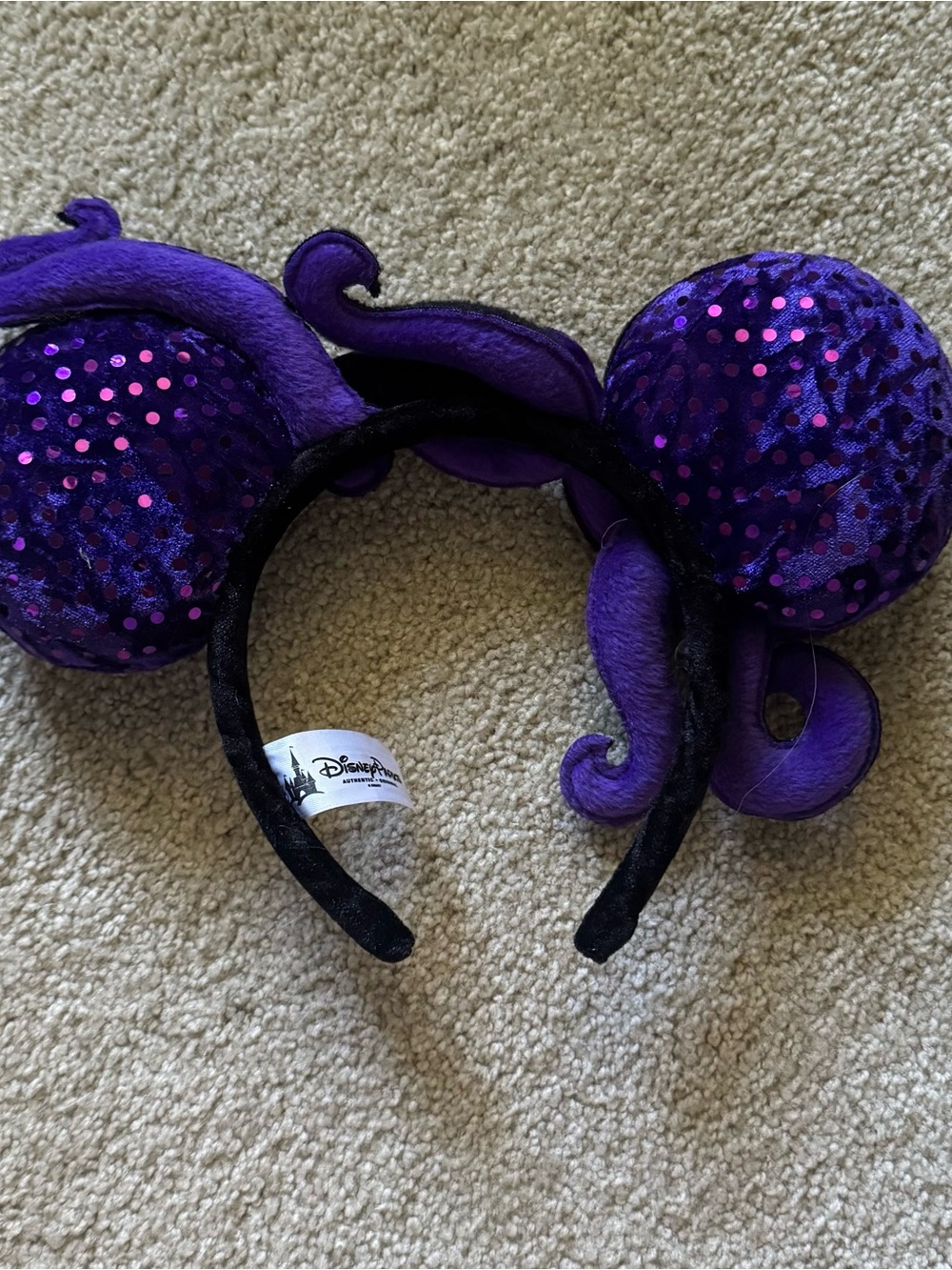 Disney Parks Authentic Disney Villain Sequined Ursula Mickey/Minnie Mouse Ears - Picture 3 of 12
